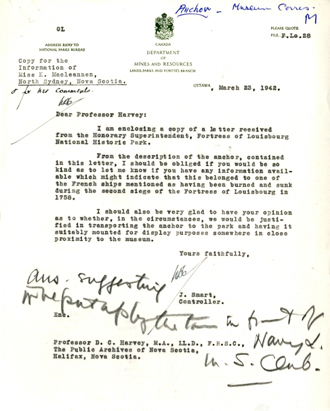 Letter from J. Smart to D.C. Harvey